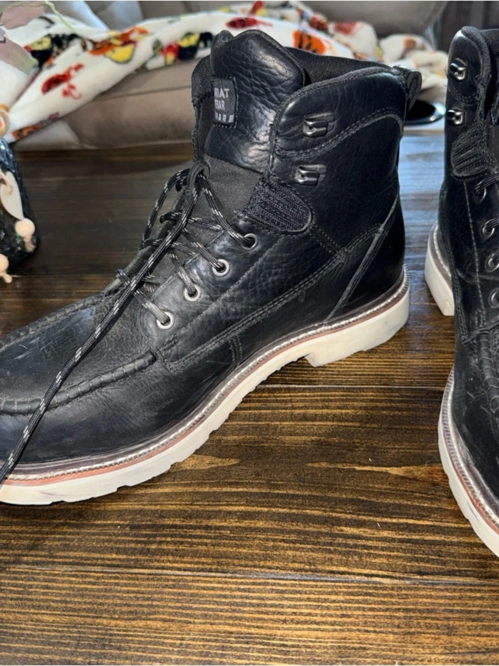 Ariat Black Leather Moc Toe Work Boots
